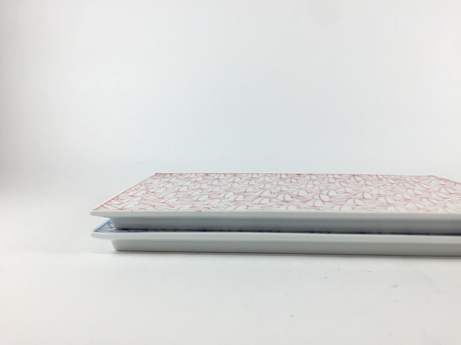215短冊皿　紅葉詰　(青/赤)　22cm　波佐見焼