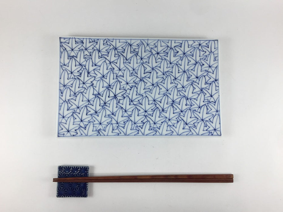 215短冊皿　紅葉詰　(青/赤)　22cm　波佐見焼