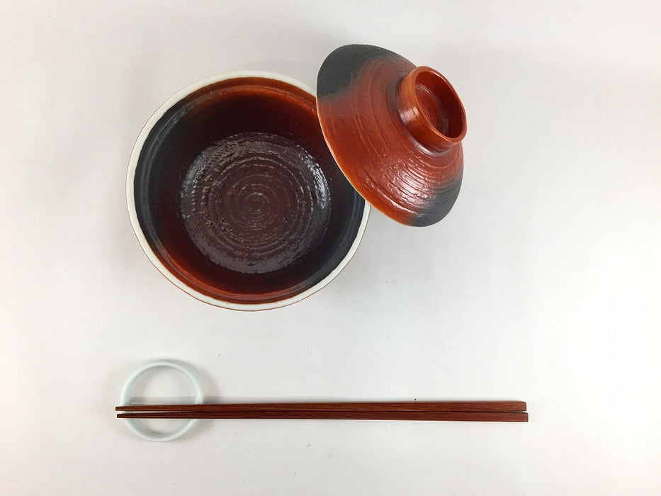【SALE】黒茶蓋物　12cm　有田焼【訳あり】