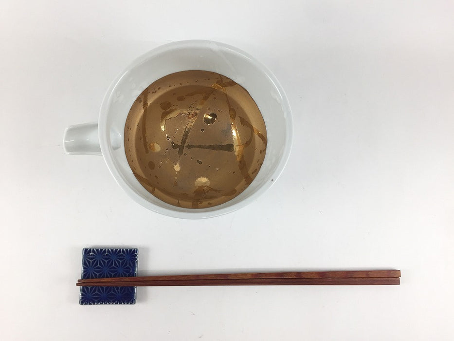 【SALE】145片口鉢　白タタキ金巻　14.5cm　三川内焼【訳あり】