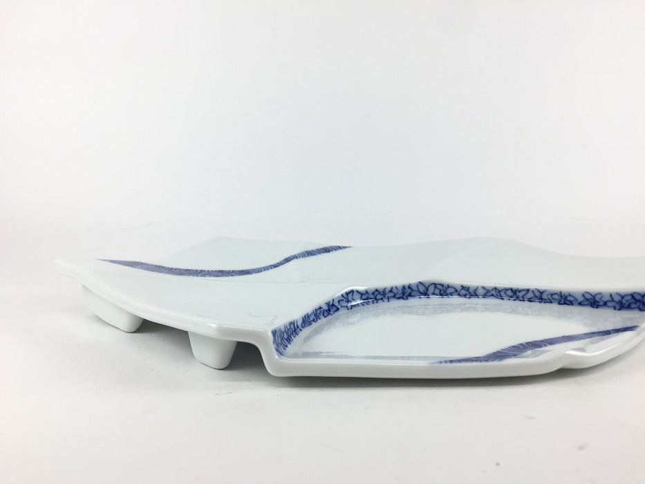 【SALE】水面皿　染渦花リボン　26cm　有田焼【訳あり】
