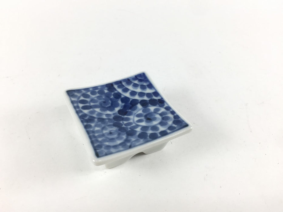 【SALE】角手塩皿　(藍蛸唐草/染花唐草)　4.5cm　有田焼【訳あり】