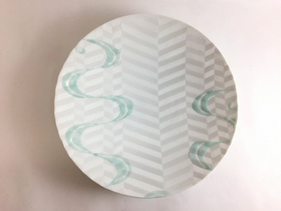 【SALE】220ゼブラ平鉢　青白流水　22cm　有田焼【訳あり】