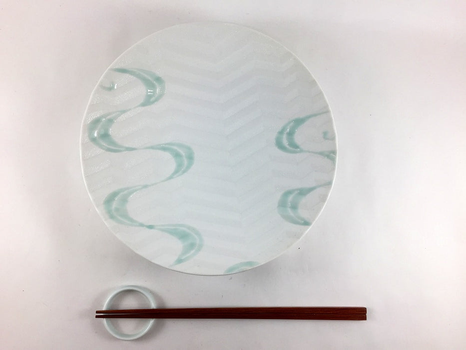 【SALE】220ゼブラ平鉢　青白流水　22cm　有田焼【訳あり】