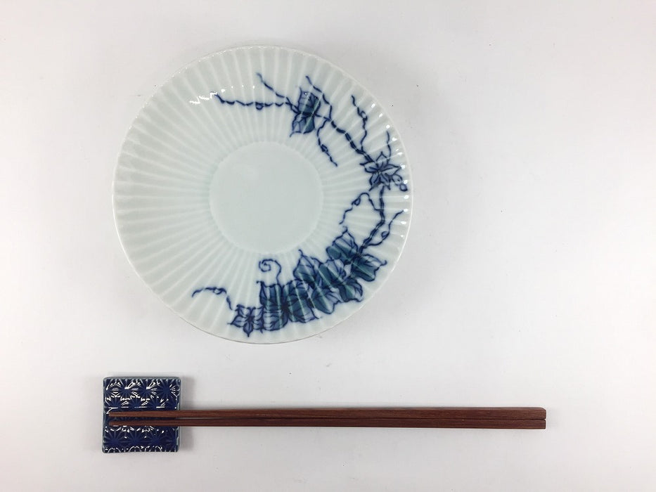 【SALE】15cmしのぎ皿　染風葉　有田焼【訳あり】