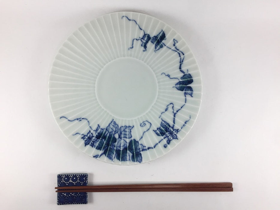 【SALE】20cmしのぎ皿　染風葉　有田焼【訳あり】