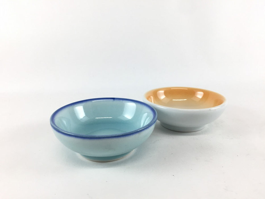 【SALE】【1個価格】7.5cm丸チョコ(50cc)　青地/オレンジ吹　有田焼(j.R)【訳あり】