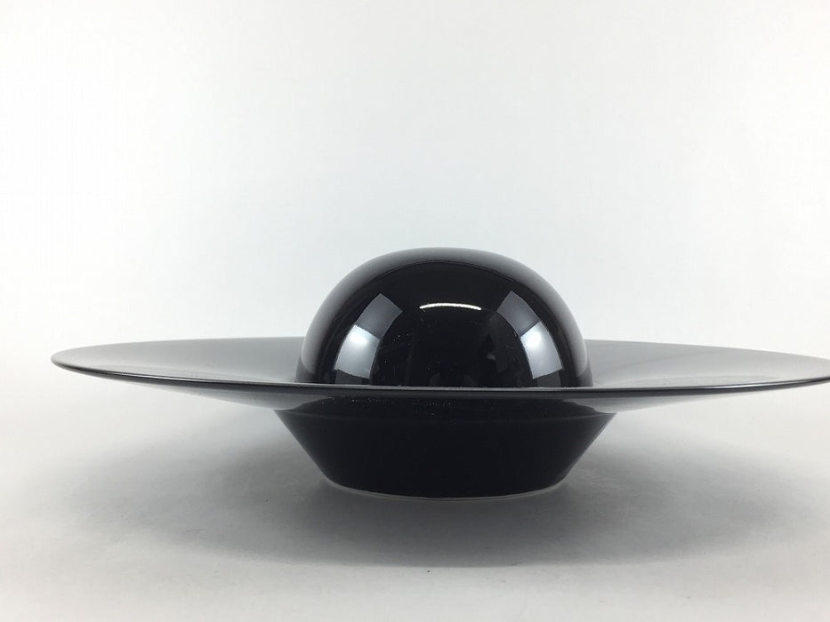 【SALE】ハットスープ皿蓋付き　黒内白　26cm　有田焼【訳あり】
