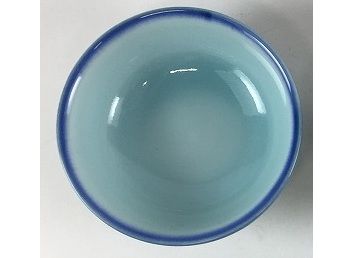 【SALE】【1個価格】7.5cm丸チョコ(50cc)　青地/オレンジ吹　有田焼(j.R)【訳あり】