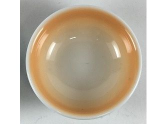 【SALE】【1個価格】7.5cm丸チョコ(50cc)　青地/オレンジ吹　有田焼(j.R)【訳あり】