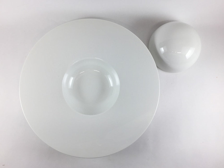【SALE】ハットスープ皿蓋付き　白　26cm　有田焼【訳あり】