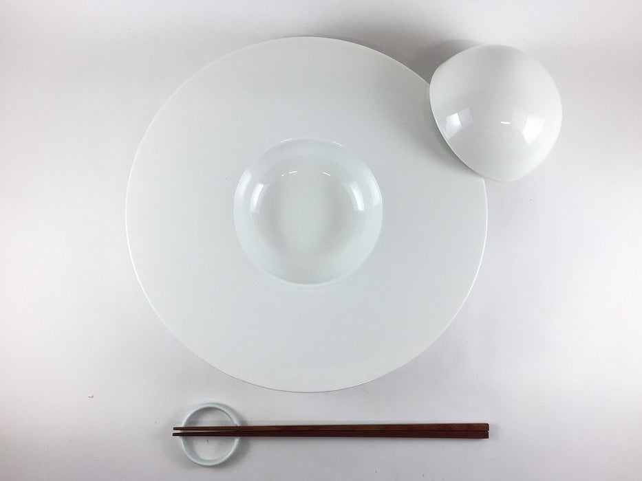 【SALE】ハットスープ皿蓋付き　白　26cm　有田焼【訳あり】