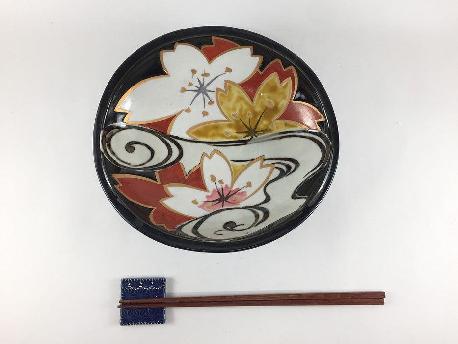 【SALE】足角楕円向　桜波朱彩　20cm　有田焼【訳あり】
