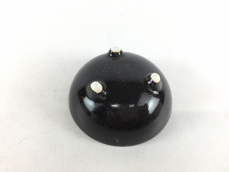 【SALE】ラスター黒　三ツ足チョコ　7cm 　有田焼(j.R)【訳あり】