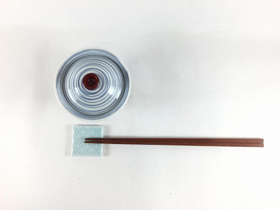 【SALE】独楽筋.9cmミニ蓋物 　肥前有田焼(吉田焼)(j.R)【訳あり】