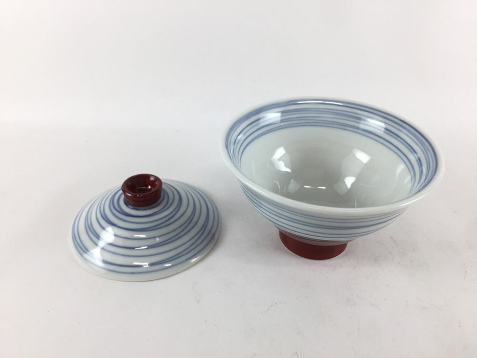 【SALE】独楽筋.9cmミニ蓋物 　肥前有田焼(吉田焼)(j.R)【訳あり】