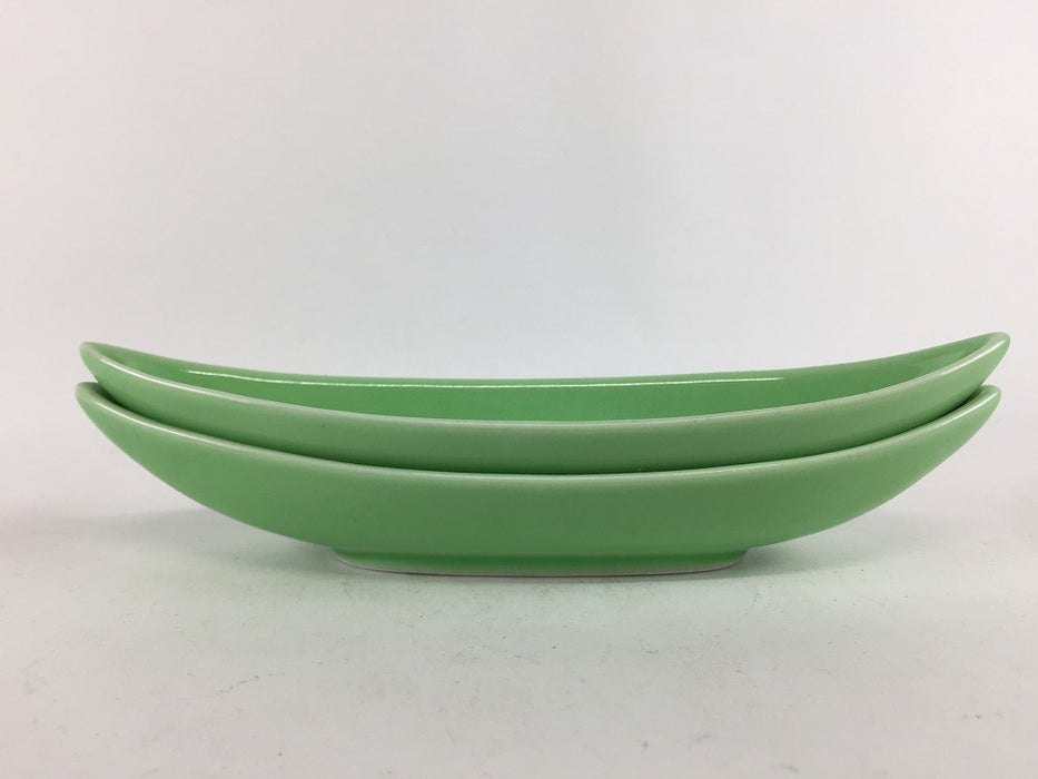 【SALE】18cm笹舟小鉢.緑 　有田焼(j.R)【訳あり】