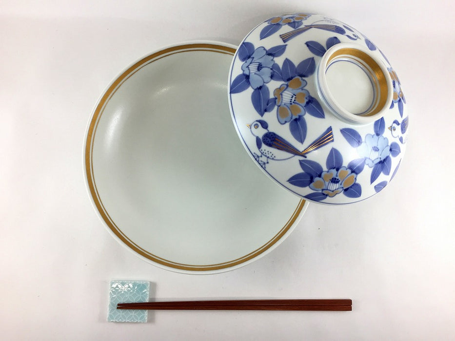 【SALE】錦マット花鳥骨ムシ　22cm　有田焼【訳あり】