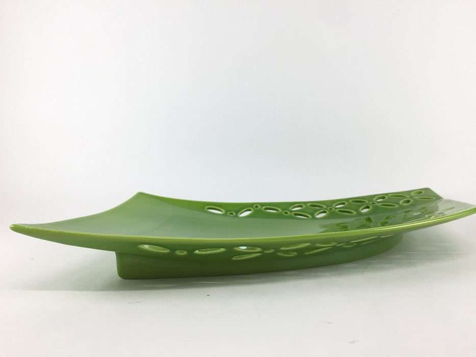 【SALE】ユズ緑七宝透皿　30cm　有田焼【訳あり】