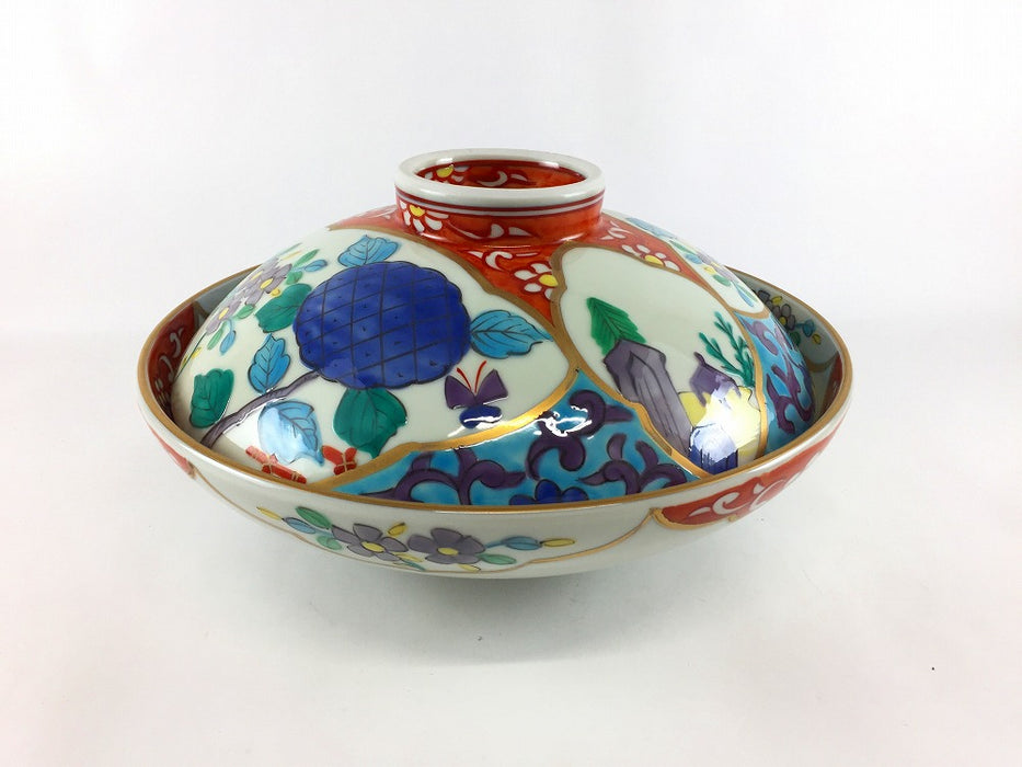 【SALE】染錦あじさい7寸骨むし　21cm　有田焼【訳あり】