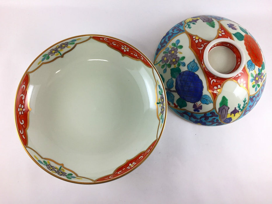 【SALE】染錦あじさい7寸骨むし　21cm　有田焼【訳あり】