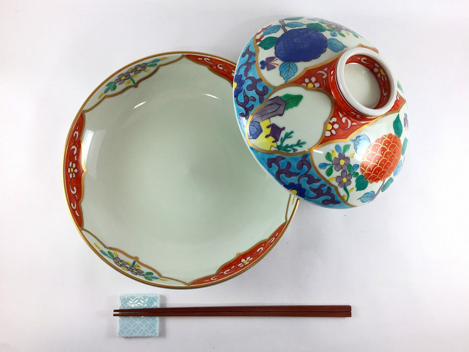 【SALE】染錦あじさい7寸骨むし　21cm　有田焼【訳あり】