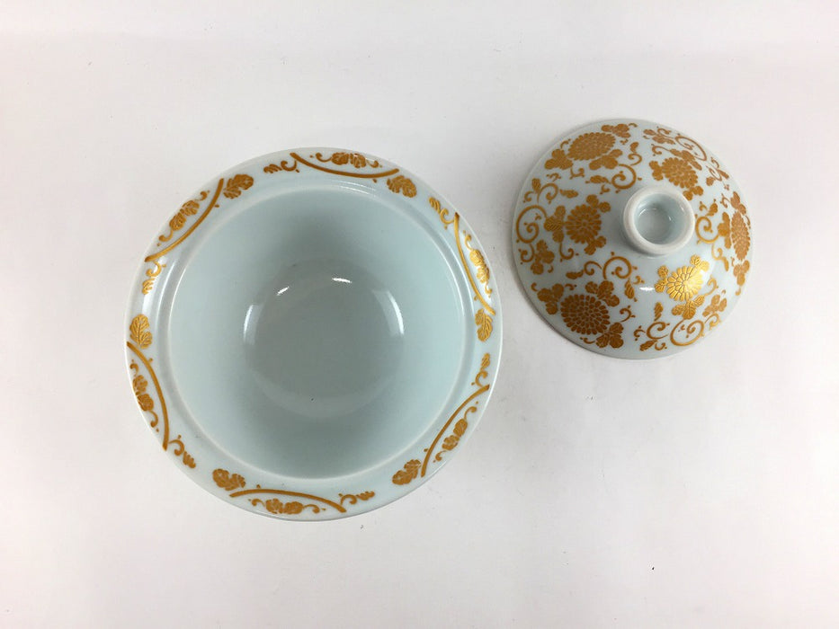 【SALE】反蓋物(白金唐草)　12.5cm　有田焼【訳あり】