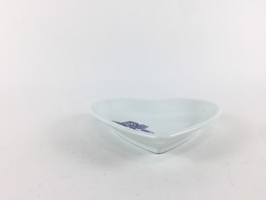 【SALE】バラ(紫)　ハート小皿　10cm　有田焼【訳あり】