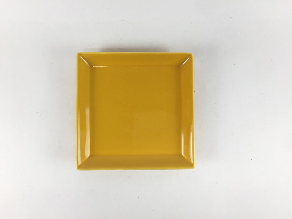 【SALE】105角小皿　(黄)　10cm　有田焼【訳あり】