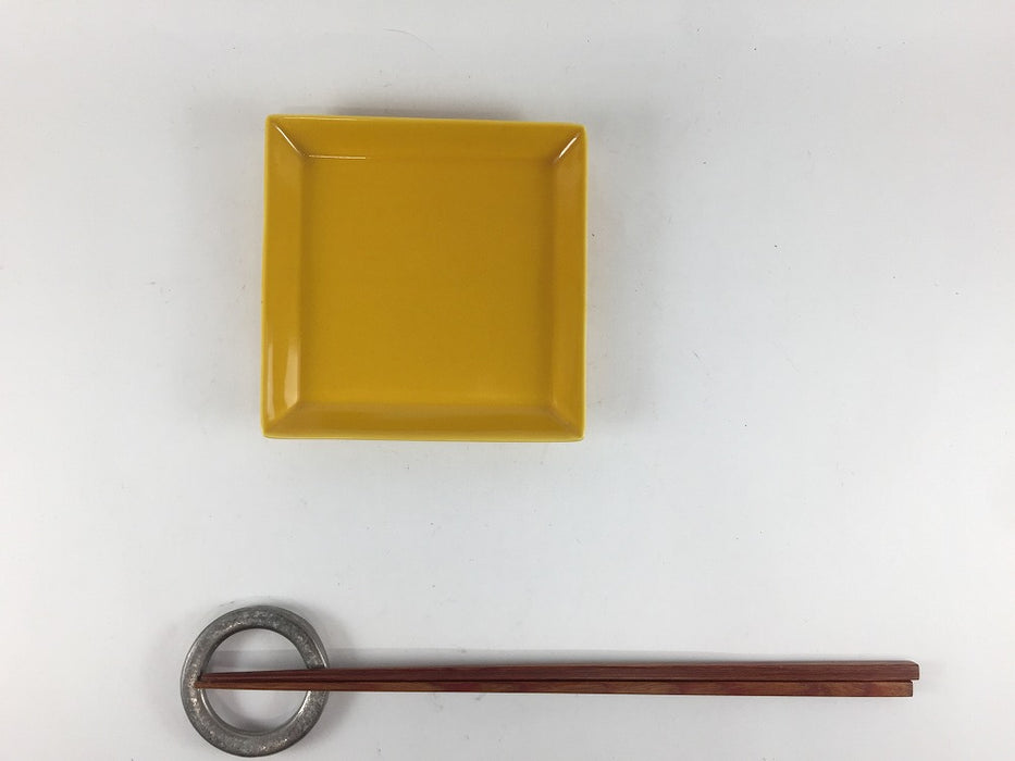 【SALE】105角小皿　(黄)　10cm　有田焼【訳あり】