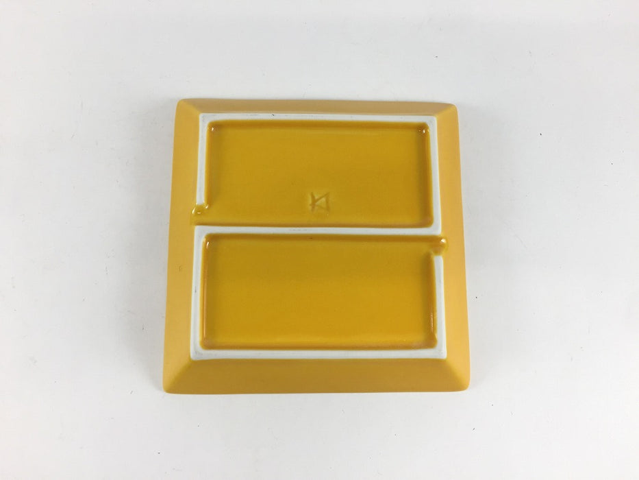【SALE】105角小皿　(黄)　10cm　有田焼【訳あり】