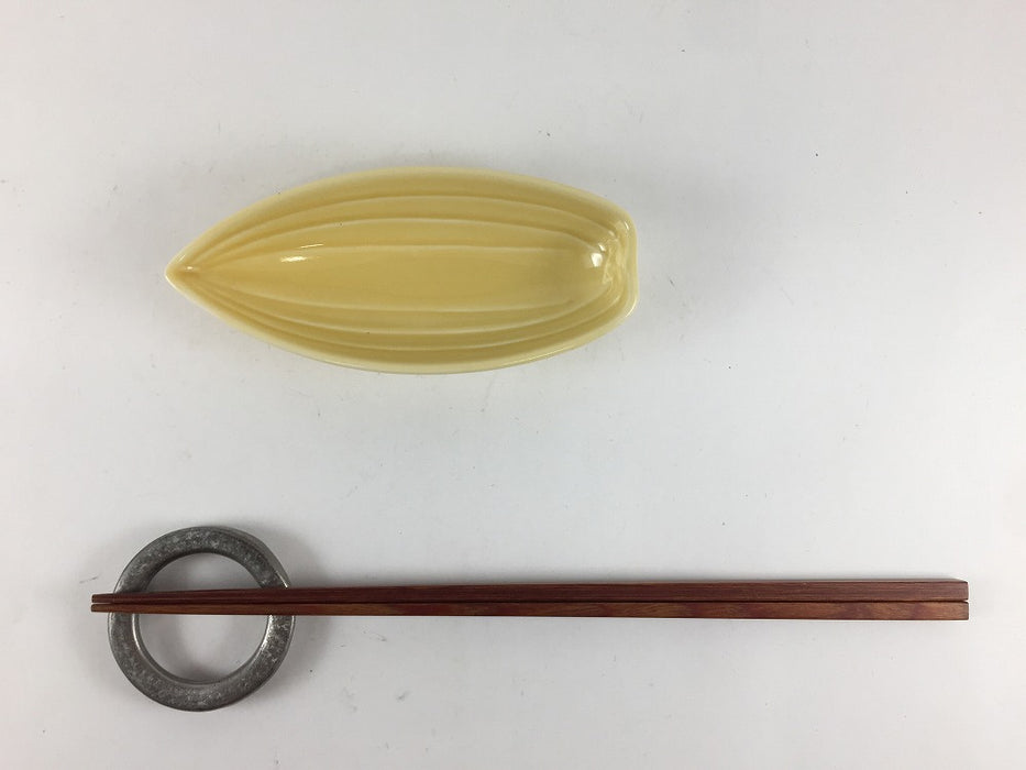 【SALE】舟形小皿　(黄/白) 　12cm　波佐見焼【訳あり】
