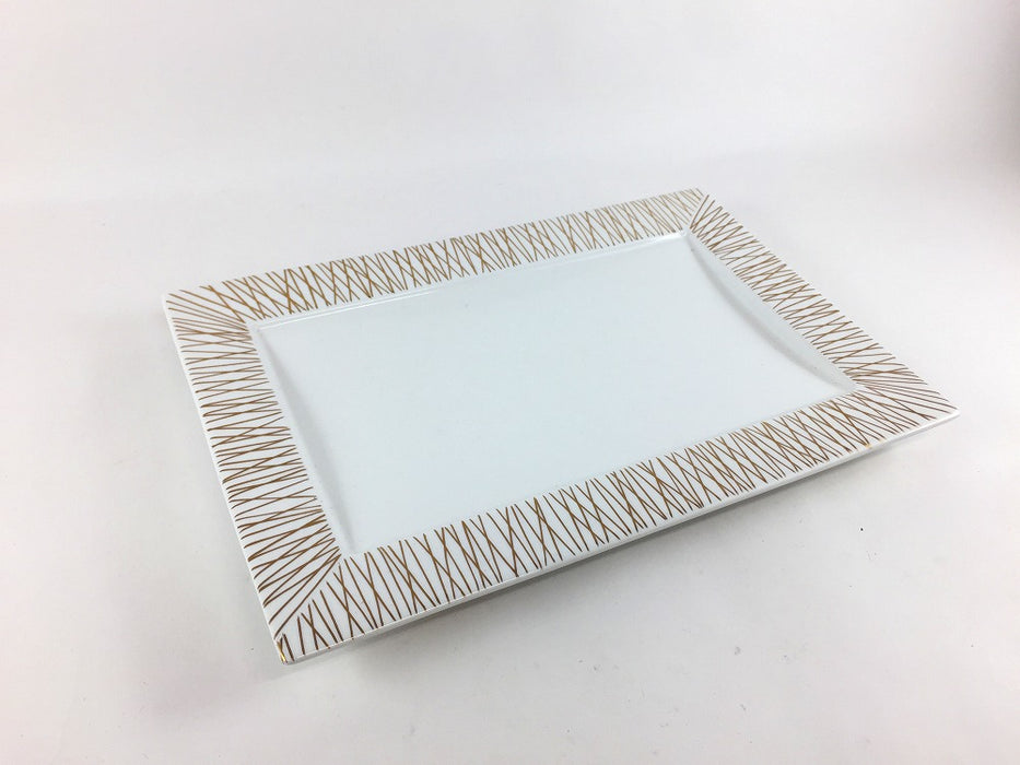 【SALE】乱れ金筋24長皿　24cm　有田焼【訳あり】