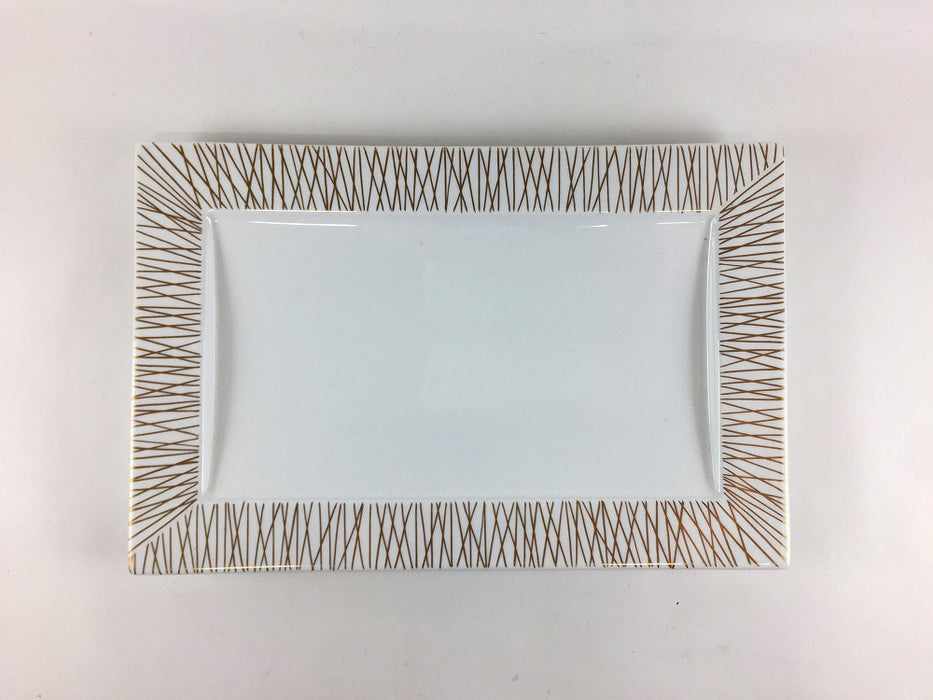 【SALE】乱れ金筋24長皿　24cm　有田焼【訳あり】