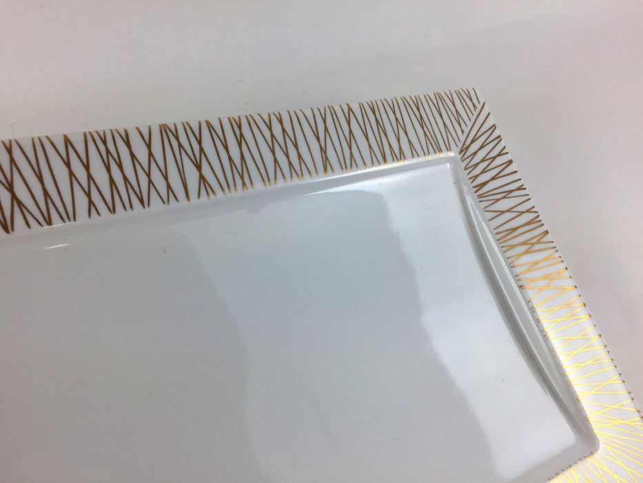 【SALE】乱れ金筋24長皿　24cm　有田焼【訳あり】