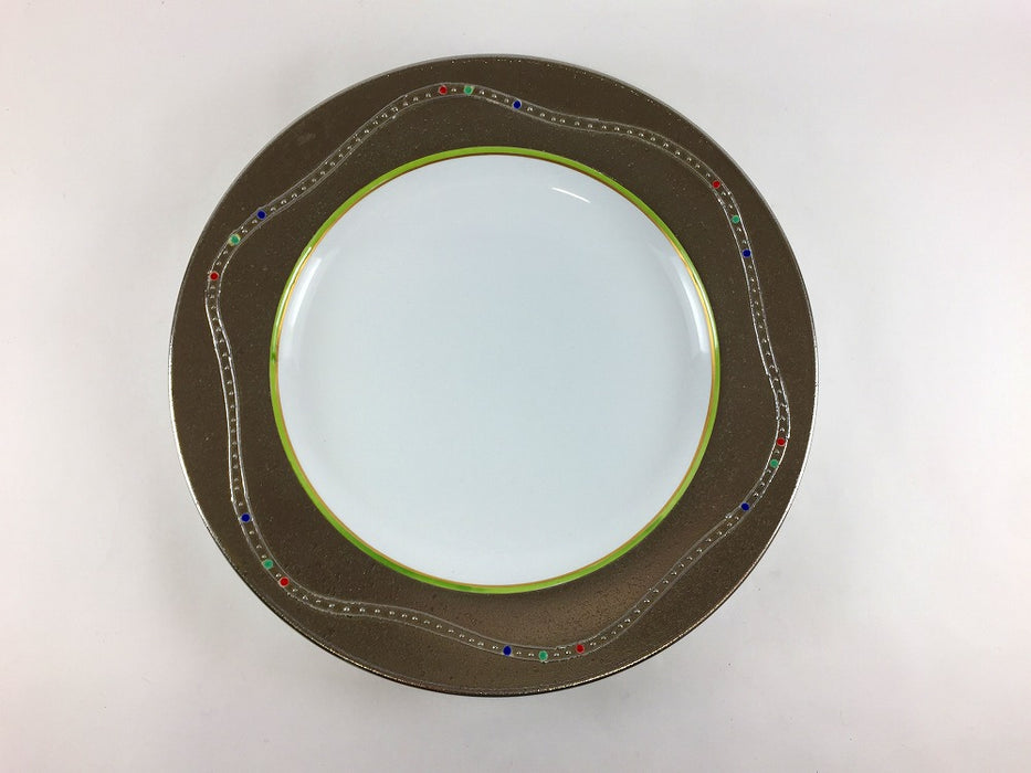 【SALE】K24プレート(プラチナビーズ)　24cm　有田焼【訳あり】