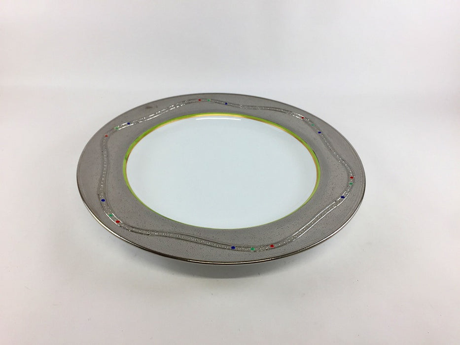 【SALE】K24プレート(プラチナビーズ)　24cm　有田焼【訳あり】