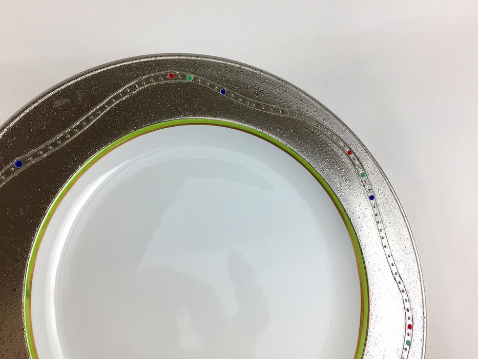 【SALE】K24プレート(プラチナビーズ)　24cm　有田焼【訳あり】