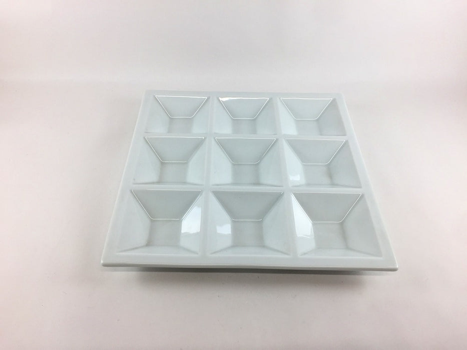 【SALE】白磁平九品盛　22cm　有田焼【訳あり】