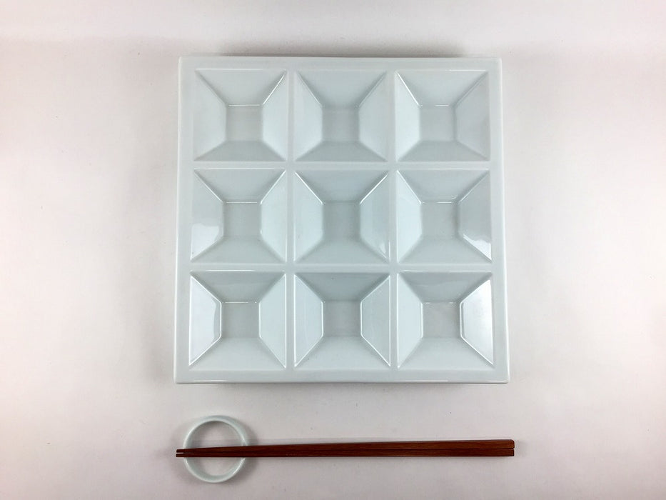 【SALE】白磁平九品盛　22cm　有田焼【訳あり】