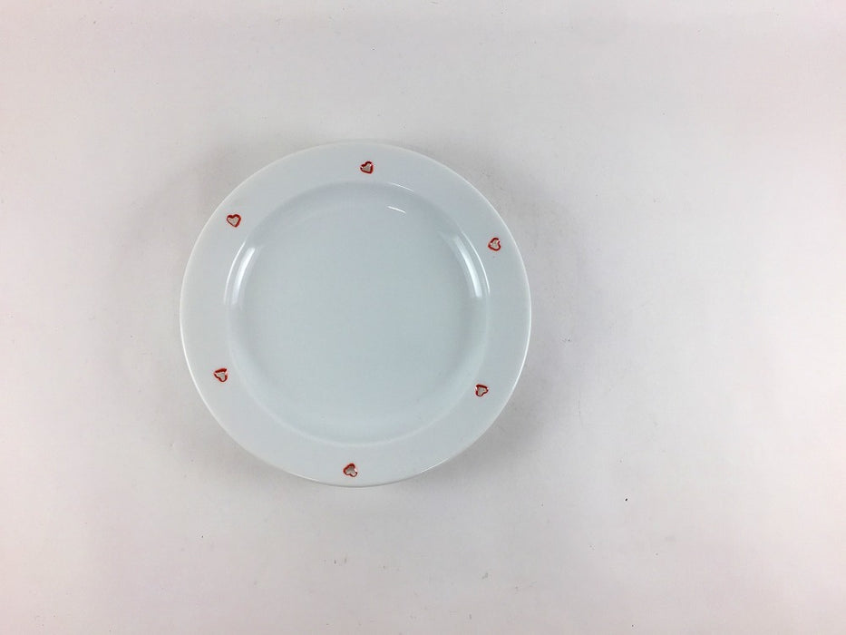 【SALE】140Tプレート　(水晶ハート赤)　14cm　波佐見焼【訳あり】