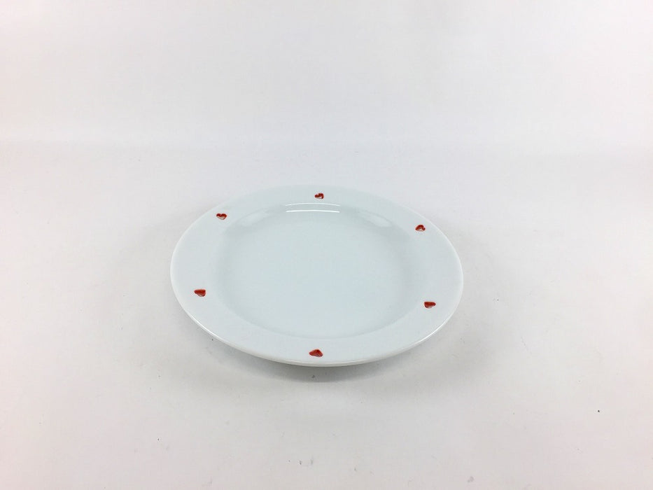 【SALE】140Tプレート　(水晶ハート赤)　14cm　波佐見焼【訳あり】