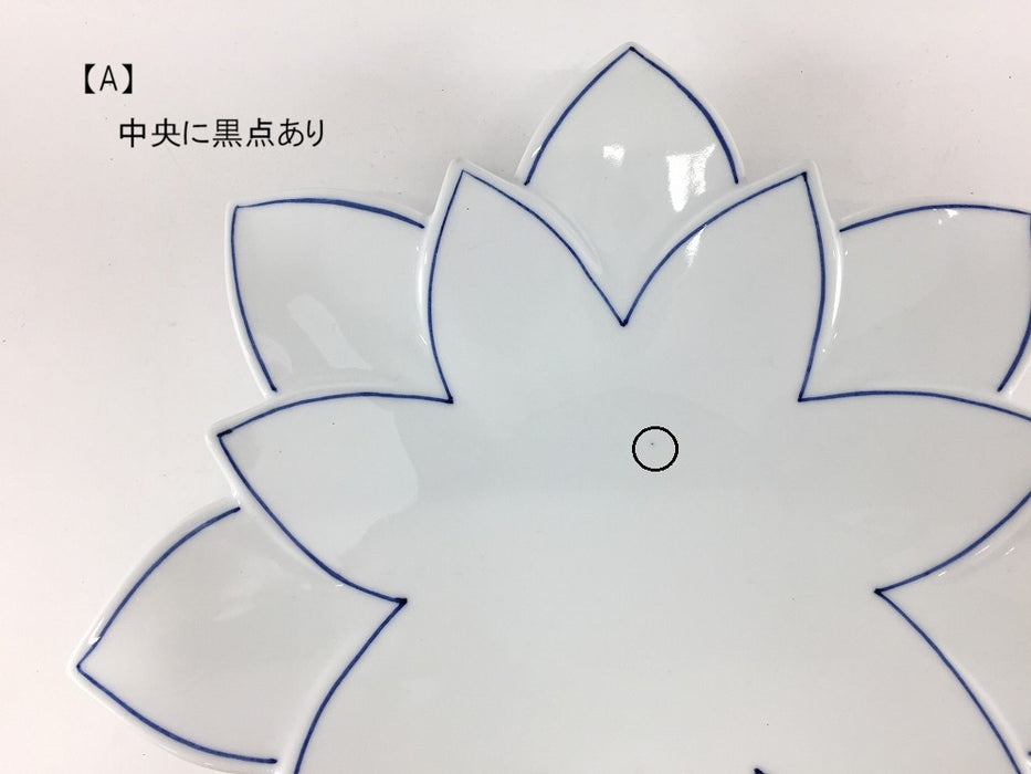 【SALE】呉須線紋　ロータスレイヤープレート(L)　(A/B/C)　25cm　有田焼【訳あり】