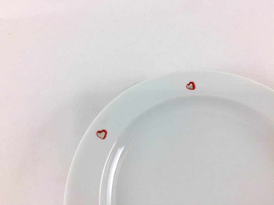 【SALE】140Tプレート　(水晶ハート赤)　14cm　波佐見焼【訳あり】