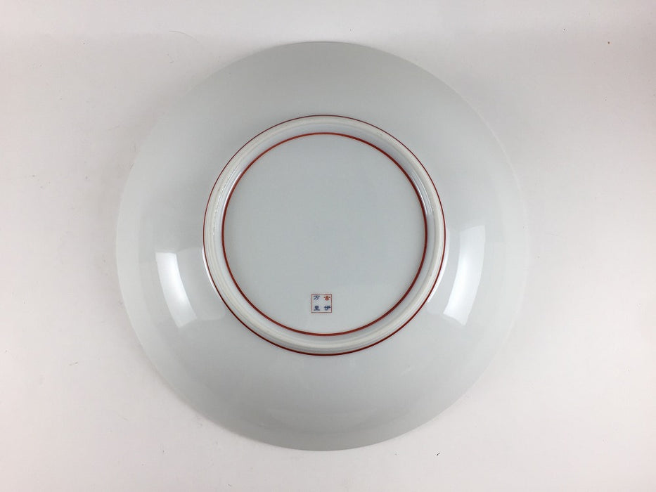 【SALE】古伊万里8寸浅鉢　緑(A)　24cm　肥前有田焼【訳あり】