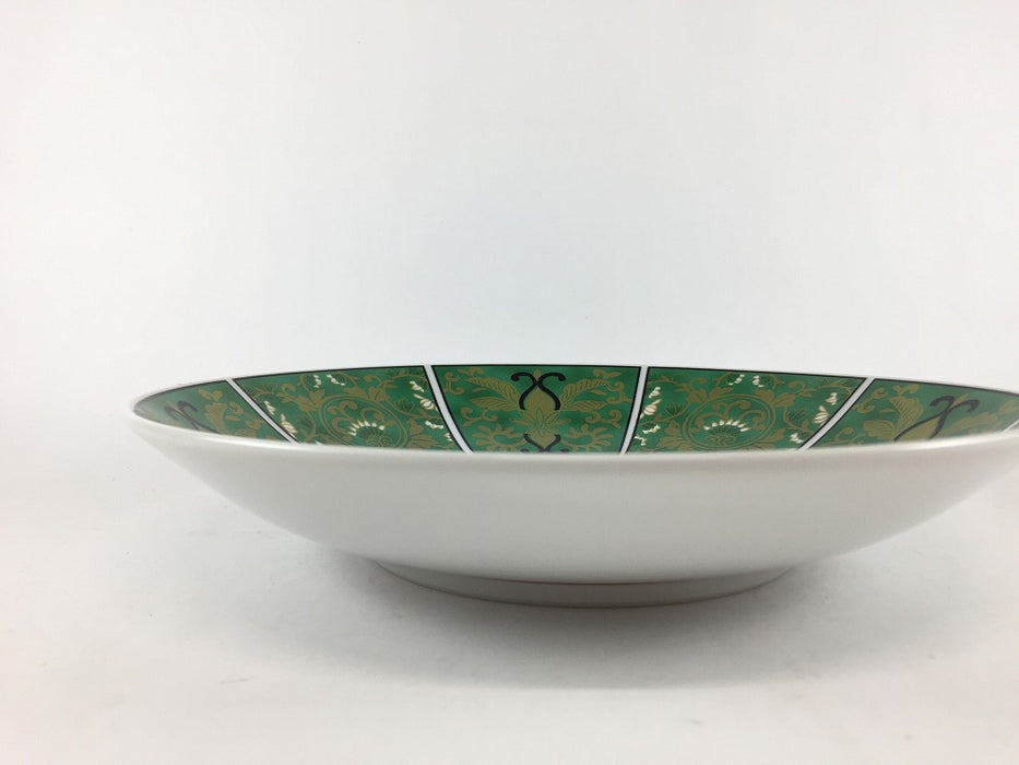 【SALE】古伊万里8寸浅鉢　緑(A)　24cm　肥前有田焼【訳あり】