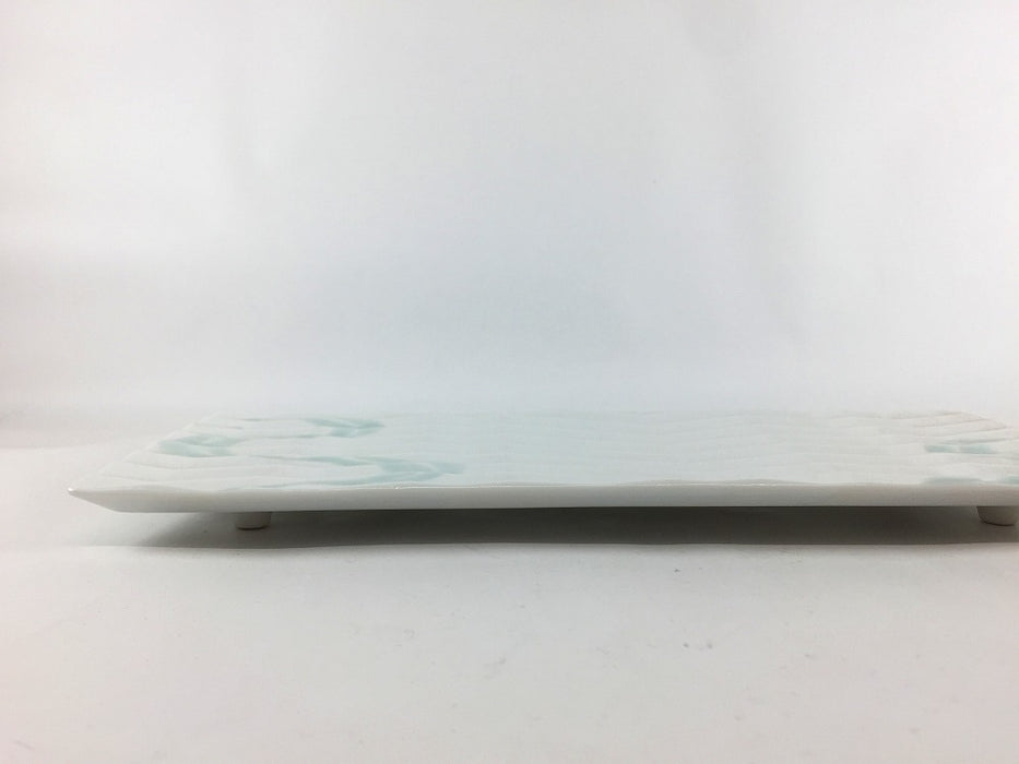 【SALE】265ゼブラ長皿(青白流水)　26.5cm　有田焼【訳あり】