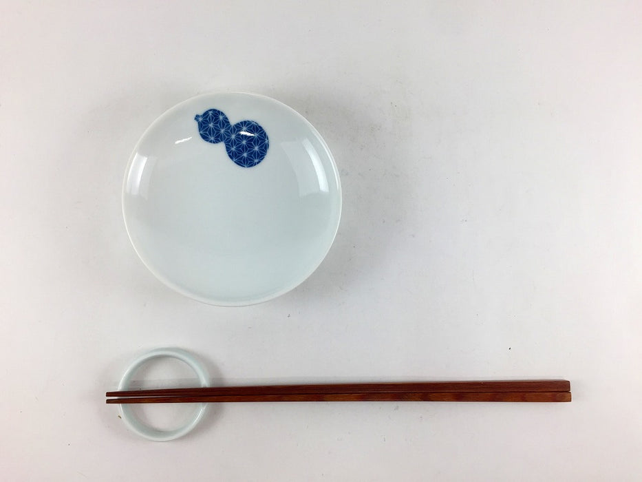 【SALE】95小皿　麻ノ葉六瓢藍　9.5cm　伊万里焼【訳あり】