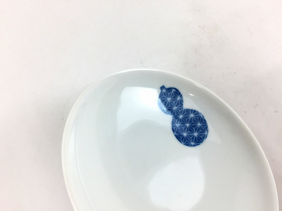 【SALE】95小皿　麻ノ葉六瓢藍　9.5cm　伊万里焼【訳あり】