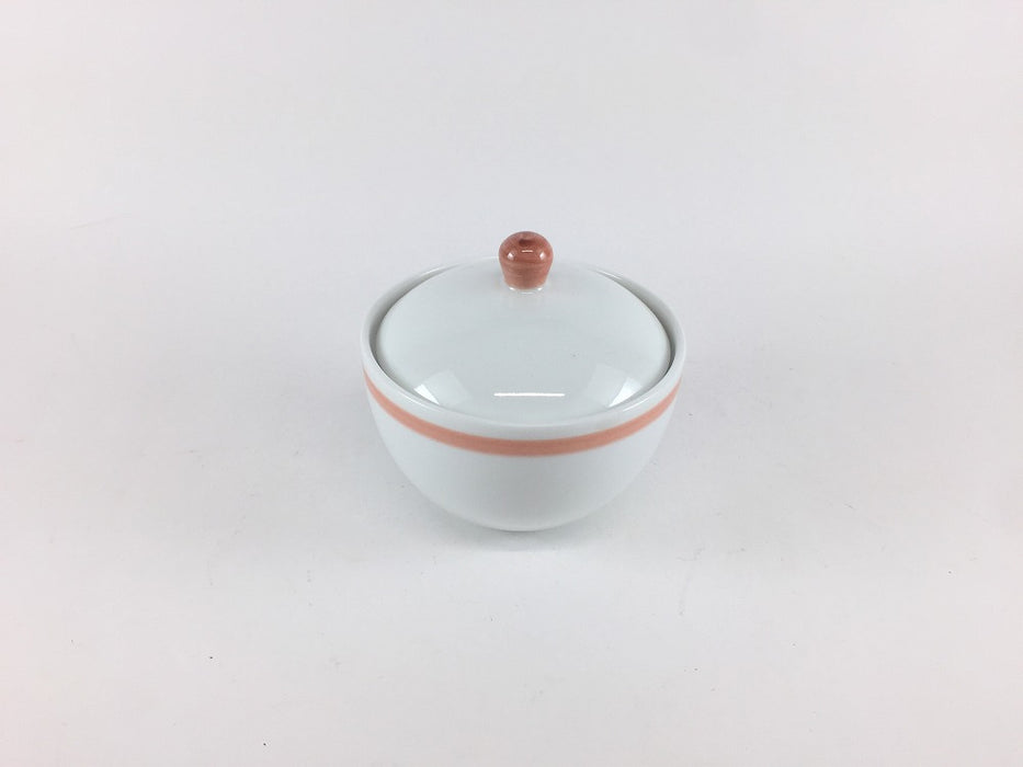 【SALE】朱ライン　8cm小蓋物　有田焼【訳あり】